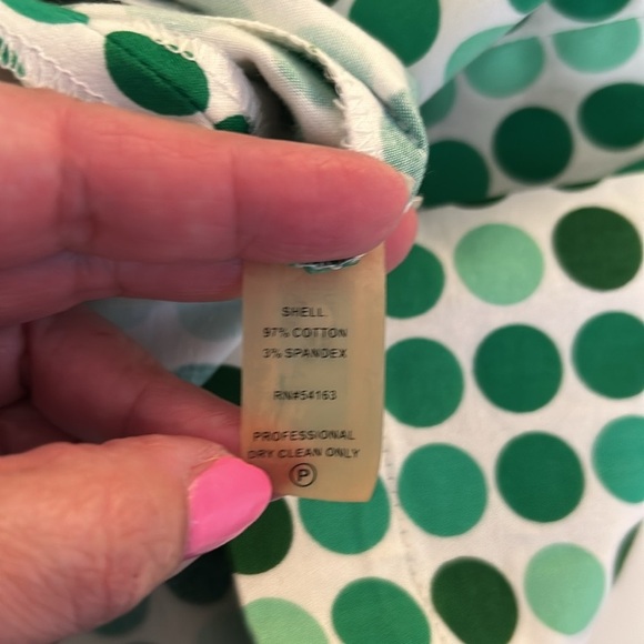 Calvin Klein Green Large Polka Dot Classic Fit & Flare Summer Dress Size 4 - Picture 7 of 7